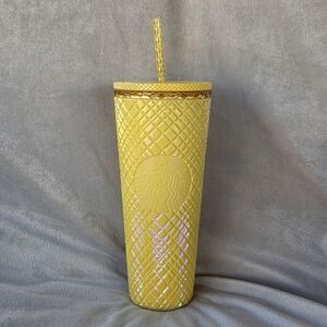 STARBUCKS 2025 Mother's Day Spring Yellow Iridescent Tumbler (24oz)